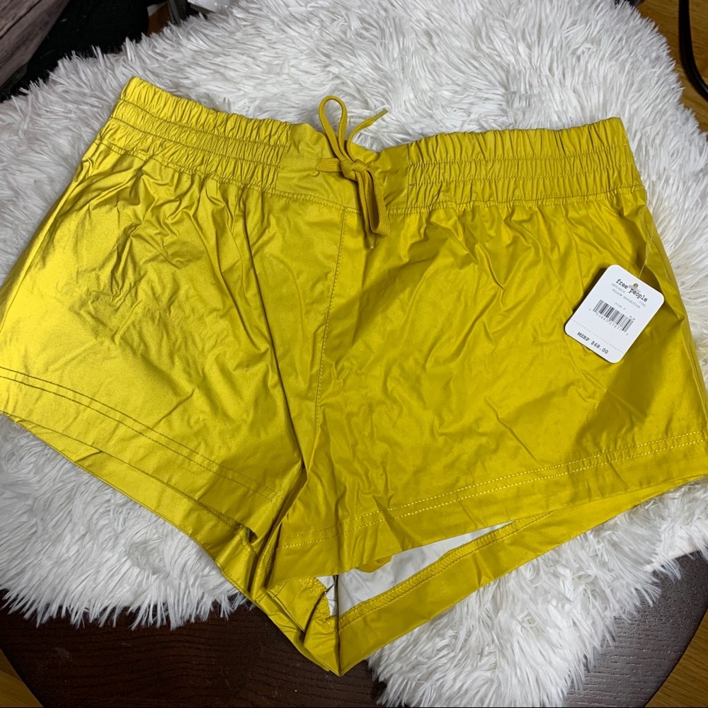 Free People Moonlight Yellow Shorts Athletic L